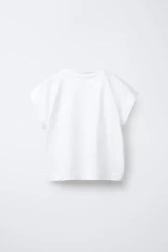 BANDED PLAIN COLOR T-SHIRT-White - 3