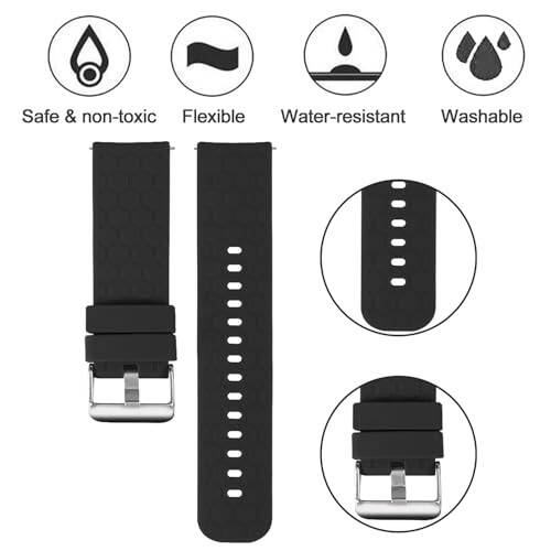 Bands Compatible for AGPTEK LW11/uaue T60,T50S/Kuizil T70/TOZO S3,S5/ENOMIR IDW19/QONBINK L70 Replacement Wristbands Colourful Silicone Bracelet 22MM Quick Release Strap Arm Bands, Soft and Durable - 2