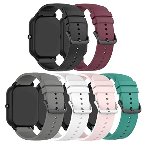 Bands Compatible for LTPDE T19 Replacement Wristbands, Colourful Silicone Bracelet Quick Release Strap Arm Bands for LTPDE Smart Watch, Soft and Durable - 1