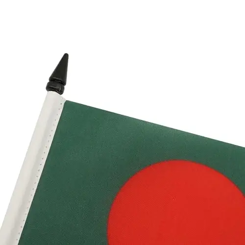 Bangladesh Table Flag 4'' x 6'' - Bangladeshi Desk Flag 15 x 10 cm. - Black plastic stick and base - AZ FLAG - 4