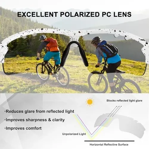 BangLong Polarized Sports Sunglasses Cycling Sun Glasses for Men Women with 5 Interchangeable Lenes for Running Baseball Golf - 5