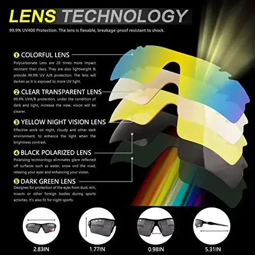 BangLong Polarized Sports Sunglasses Cycling Sun Glasses for Men Women with 5 Interchangeable Lenes for Running Baseball Golf - 3