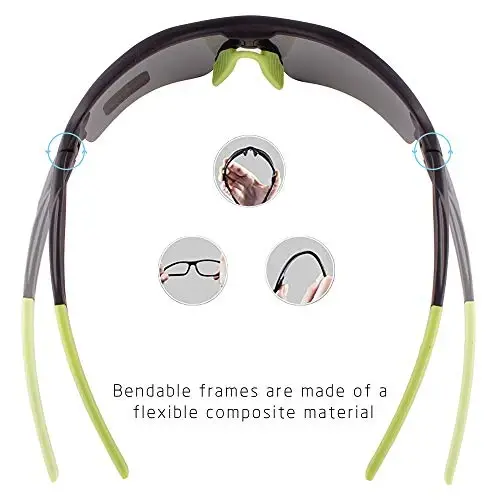 BangLong Polarized Sports Sunglasses Cycling Sun Glasses for Men Women with 5 Interchangeable Lenes for Running Baseball Golf - 5