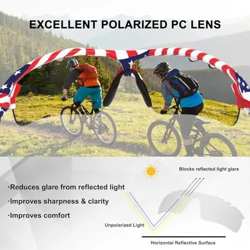 BangLong Polarized Sports Sunglasses Cycling Sun Glasses for Men Women with 5 Interchangeable Lenes for Running Baseball Golf - 5