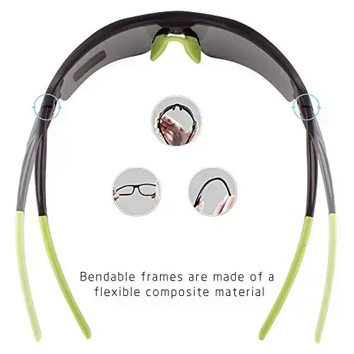 BangLong Polarized Sports Sunglasses Cycling Sun Glasses for Men Women with 5 Interchangeable Lenes for Running Baseball Golf - 5