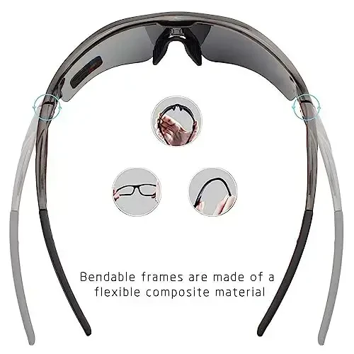 BangLong Polarized Sports Sunglasses Cycling Sun Glasses for Men Women with 5 Interchangeable Lenes for Running Baseball Golf - 5