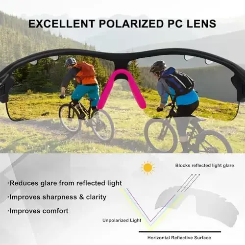 BangLong Polarized Sports Sunglasses Cycling Sun Glasses for Men Women with 5 Interchangeable Lenes for Running Baseball Golf - 5