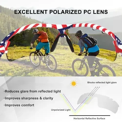 BangLong Polarized Sports Sunglasses Cycling Sun Glasses for Men Women with 5 Interchangeable Lenes for Running Baseball Golf - 5
