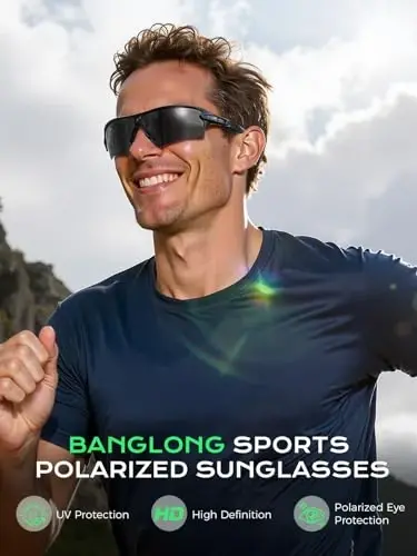 BangLong Polarized UV400 Sports Sunglasses with 5 Lenses for Men Women | TR90 Flexible Frame, 5 Interchangeable Lens with RX Insert, 0.9oz Sports Glasses for Running Cycling Baseball Hiking - 4