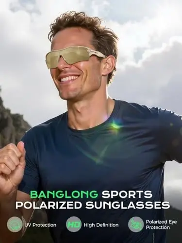 BangLong Polarized UV400 Sports Sunglasses with 5 Lenses for Men Women | TR90 Flexible Frame, 5 Interchangeable Lens with RX Insert, 0.9oz Sports Glasses for Running Cycling Baseball Hiking - 4