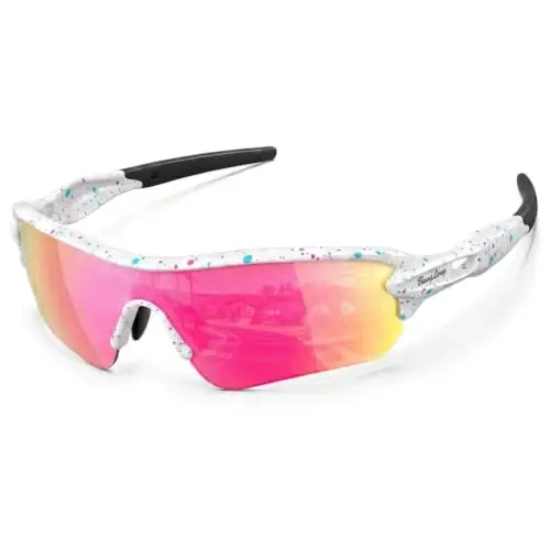 BangLong Polarized UV400 Sports Sunglasses with 5 Lenses for Men Women | TR90 Flexible Frame, 5 Interchangeable Lens with RX Insert, 0.9oz Sports Glasses for Running Cycling Baseball Hiking - 1