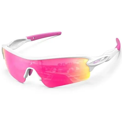 BangLong Polarized UV400 Sports Sunglasses with 5 Lenses for Men Women | TR90 Flexible Frame, 5 Interchangeable Lens with RX Insert, 0.9oz Sports Glasses for Running Cycling Baseball Hiking - 1