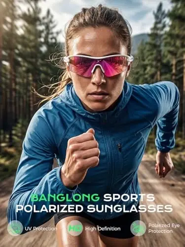 BangLong Polarized UV400 Sports Sunglasses with 5 Lenses for Men Women | TR90 Flexible Frame, 5 Interchangeable Lens with RX Insert, 0.9oz Sports Glasses for Running Cycling Baseball Hiking - BANGLONG (1)