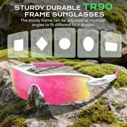 BangLong Polarized UV400 Sports Sunglasses with 5 Lenses for Men Women | TR90 Flexible Frame, 5 Interchangeable Lens with RX Insert, 0.9oz Sports Glasses for Running Cycling Baseball Hiking - 4