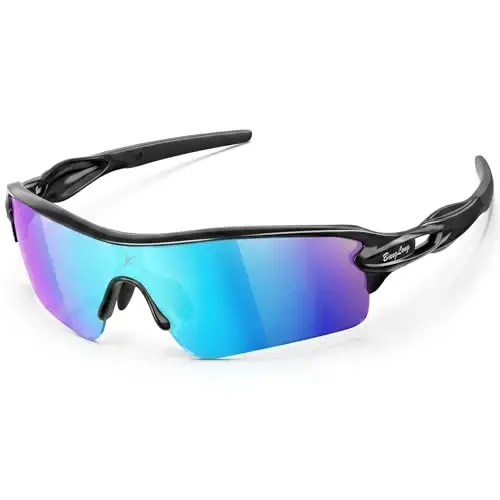 BangLong Polarized UV400 Sports Sunglasses with 5 Lenses for Men Women | TR90 Flexible Frame, 5 Interchangeable Lens with RX Insert, 0.9oz Sports Glasses for Running Cycling Baseball Hiking - 1