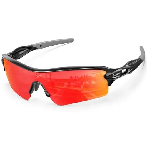 BangLong Polarized UV400 Sports Sunglasses with 5 Lenses for Men Women | TR90 Flexible Frame, 5 Interchangeable Lens with RX Insert, 0.9oz Sports Glasses for Running Cycling Baseball Hiking - 1