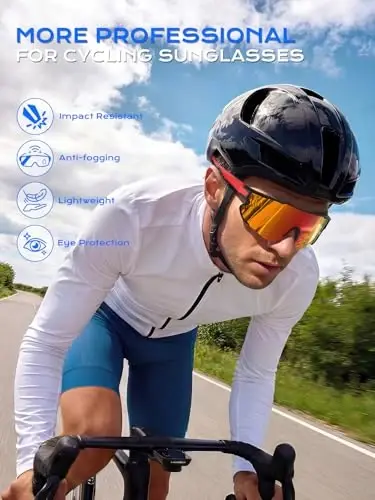 BangLong TR90 Sports Sunglasses for Men Women Baseball Running Cycling | UV400 Protection, Flexible TR90 Frame, Adjustable Non-slip Rubber Nose Pads, Lightweight Sun Glasses for Outdoor Sports - 4