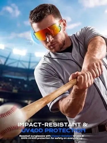 BangLong TR90 Sports Sunglasses for Men Women Baseball Running Cycling | UV400 Protection, Flexible TR90 Frame, Adjustable Non-slip Rubber Nose Pads, Lightweight Sun Glasses for Outdoor Sports - 2