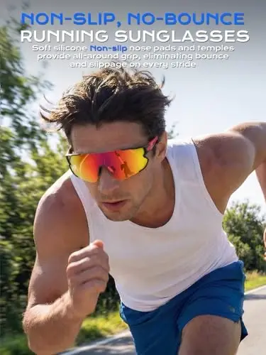 BangLong TR90 Sports Sunglasses for Men Women Baseball Running Cycling | UV400 Protection, Flexible TR90 Frame, Adjustable Non-slip Rubber Nose Pads, Lightweight Sun Glasses for Outdoor Sports - 3