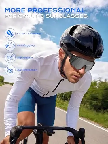 BangLong TR90 Sports Sunglasses for Men Women Baseball Running Cycling | UV400 Protection, Flexible TR90 Frame, Adjustable Non-slip Rubber Nose Pads, Lightweight Sun Glasses for Outdoor Sports - 4