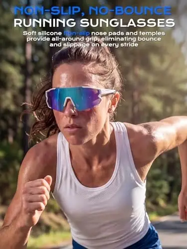 BangLong TR90 Sports Sunglasses for Men Women Baseball Running Cycling | UV400 Protection, Flexible TR90 Frame, Adjustable Non-slip Rubber Nose Pads, Lightweight Sun Glasses for Outdoor Sports - 3