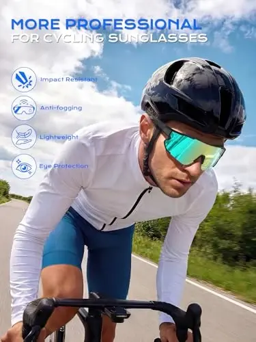 BangLong TR90 Sports Sunglasses for Men Women Baseball Running Cycling | UV400 Protection, Flexible TR90 Frame, Adjustable Non-slip Rubber Nose Pads, Lightweight Sun Glasses for Outdoor Sports - 4