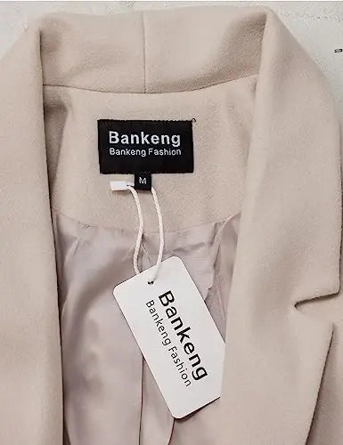 Bankeng Women Winter Wool Blend Camel Mid-Long Coat Notch Double-Breasted Lapel Jacket Outwear - 5