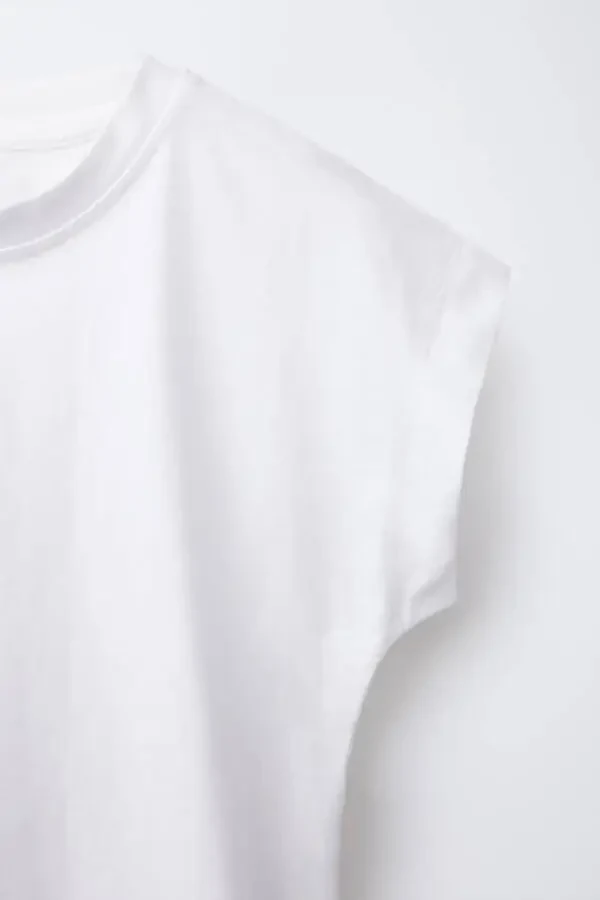 BANTLI DÜZ RENK T-SHIRT-Beyaz - 1