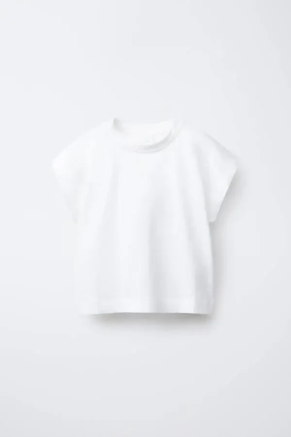 BANTLI DÜZ RENK T-SHIRT-Beyaz - 5