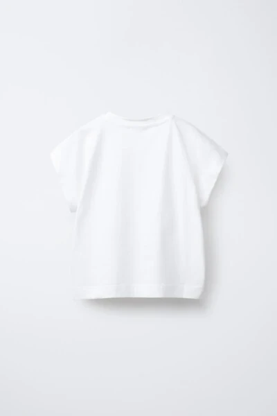 BANTLI DÜZ RENK T-SHIRT-Beyaz - 6