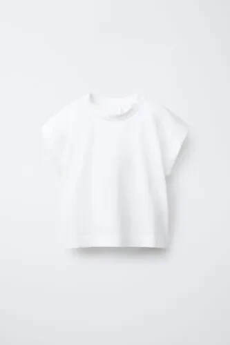 DÜZ RENKLİ PİLİLİ T-SHIRT-Beyaz - 2