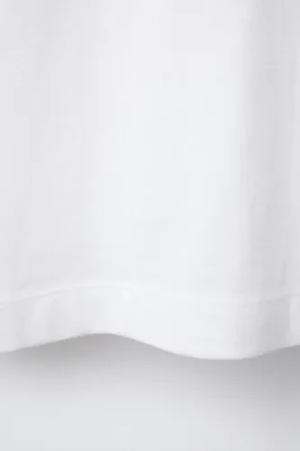 DÜZ RENKLİ PİLİLİ T-SHIRT-Beyaz - 5