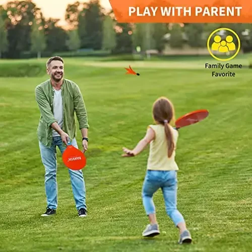 Banvih Badminton Set 4 Rackets, Paddle Ball Outdoor Games Sports Toys, Beach, Yard, Lawn, Camping Games Essentials, for Kids Teens Adults and Family - 5