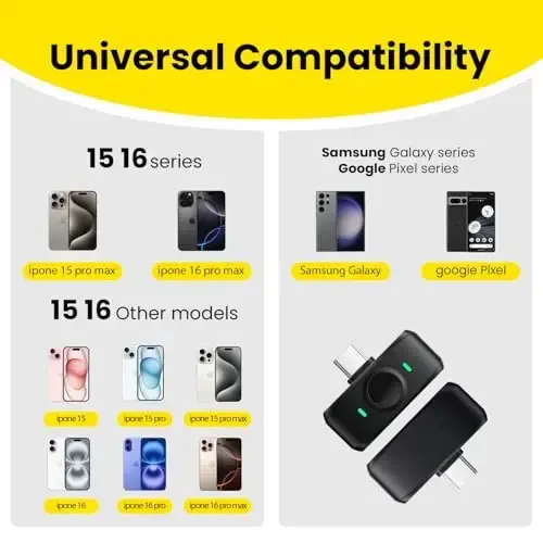 Banxye Wireless Lavalier Microphone for Type-C iPhone 15-16 iPad Andriod Series with Charging Case, AI Noise Cancellation Reverberation Lapel Mic for Video Recording YouTube Interview Live Streaming - 6