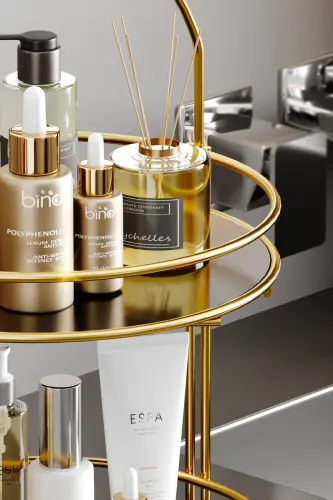 Banyo Düzenleyici Organizer Takı Kozmetik Havlu Rafı Standı 2 Katlı 40cm - 3