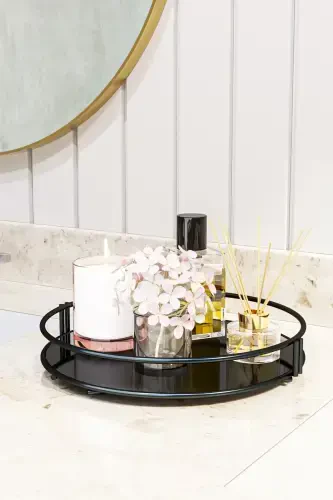 Banyo Düzenleyici Organizer Tepsi Dekoratif Düzenleyici Takı ve Makyaj Organizeri - 4