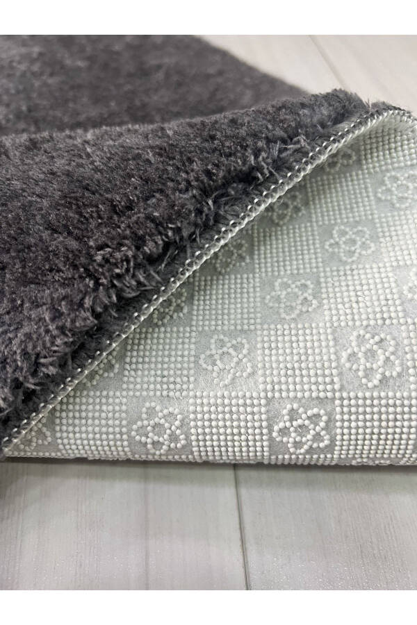 Banyo Halısı Peluş Post Halı Klozet Takımı Antrasit 60x100/60x60/40x60 Katta - 2
