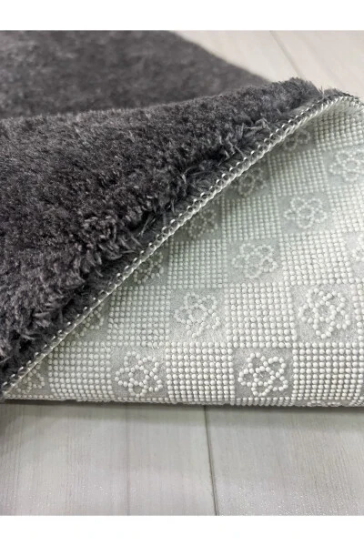 Banyo Halısı Peluş Post Halı Klozet Takımı Antrasit 60x100/60x60/40x60 Katta - Modazone (1)
