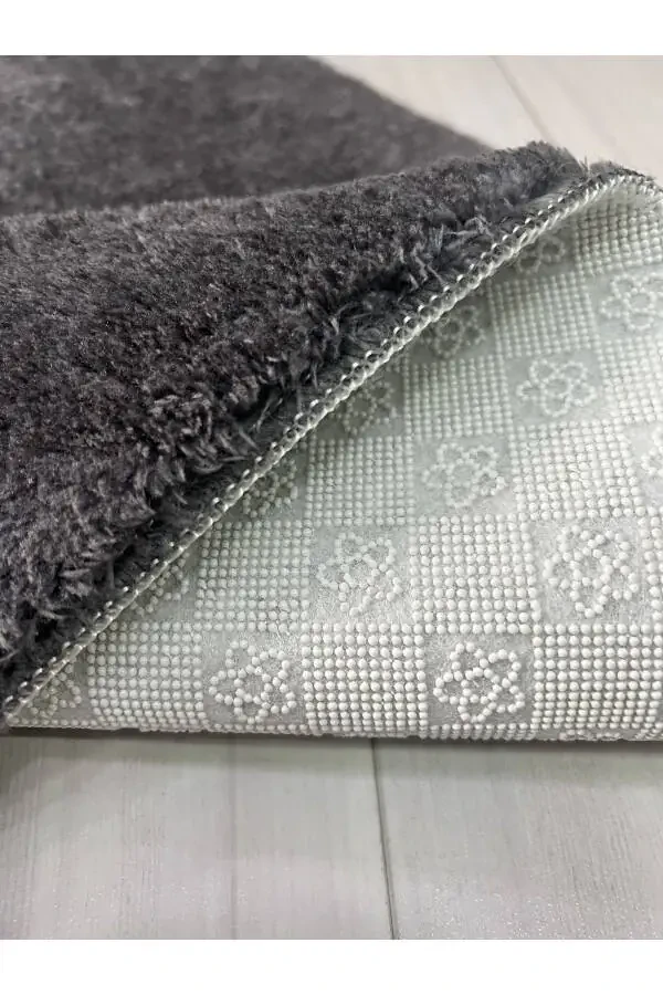 Banyo Halısı Peluş Post Halı Klozet Takımı Antrasit 60x100/60x60/40x60 Katta - 2