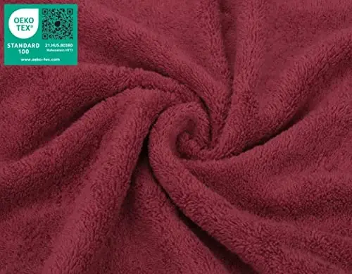 Banyo için Amerikan Soft Linen Lüks Yüz Havluları, 600 GSM %100 Pamuk 4 Parça Türk Yüz Bezi Seti, Vücut ve Yüz için 13x13 inç Yumuşak Bezler, Bordo Yüz Havluları - 3