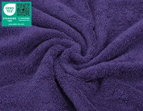 Banyo için Amerikan Soft Linen Lüks Yüz Lifleri, 600 GSM %100 Pamuk 4 Parçalı Türk Yüz Bezi Seti, Vücut ve Yüz için 13x13 inç Yumuşak Bezler, Mor Yüz Lifleri - 3