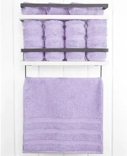 American Soft Linen Luxury Hand Towels for Bathroom, 600 GSM 100% Cotton Turkish 4 Piece Hand Towel Set, 600 GSM Hand Face Towels for Kitchen, Lilac Hand Towels - 3