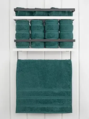 American Soft Linen Luxury Hand Towels for Bathroom, 600 GSM 100% Cotton Turkish 4 Piece Hand Towel Set, 600 GSM Hand Face Towels for Kitchen, Teal Hand Towels - 3