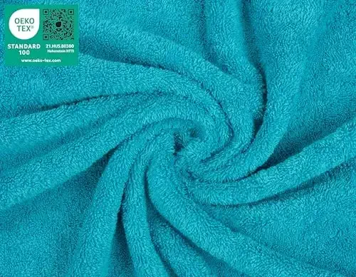 American Soft Linen Luxury Washcloths for Bathroom, 600 GSM 100% Cotton 4 Piece Turkish Wash Cloth Set, 13x13 in Soft Rags for Body and Face, Aqua Blue Washcloths - 4