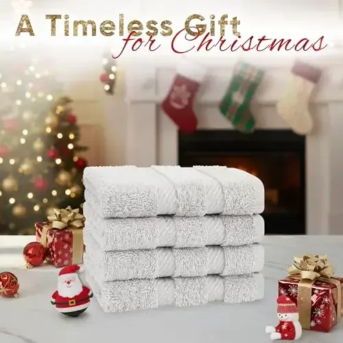 American Soft Linen Luxury Washcloths for Bathroom, 600 GSM 100% Cotton 4 Piece Turkish Wash Cloth Set, 13x13 in Soft Rags for Body and Face, Silver Gray Washcloths - AMERICAN SOFT LINEN (1)