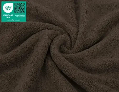 American Soft Linen Luxury Washcloths for Bathroom, 600 GSM 100% Cotton 4 Piece Turkish Wash Cloth Set, 13x13 in Soft Rags for Body and Face, Brown Washcloths - 4