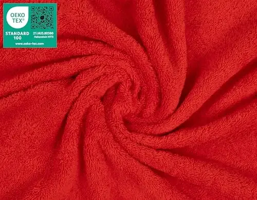 American Soft Linen Luxury Washcloths for Bathroom, 600 GSM 100% Cotton 4 Piece Turkish Wash Cloth Set, 13x13 in Soft Rags for Body and Face, Red Washcloths - 3