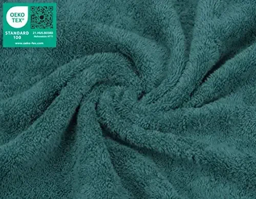 American Soft Linen Luxury Washcloths for Bathroom, 600 GSM 100% Cotton 4 Piece Turkish Wash Cloth Set, 13x13 in Soft Rags for Body and Face, Teal Washcloths - 4