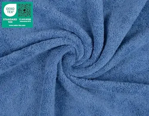 American Soft Linen Luxury Washcloths for Bathroom, 600 GSM 100% Cotton 4 Piece Turkish Wash Cloth Set, 13x13 in Soft Rags for Body and Face, Electric Blue Washcloths - 4