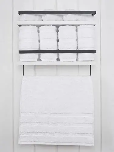 American Soft Linen Luxury Hand Towels for Bathroom, 100% Cotton Turkish 4 Piece Hand Towel Set, 600 GSM Hand Face Towels for Kitchen, White Hand Towels - 2